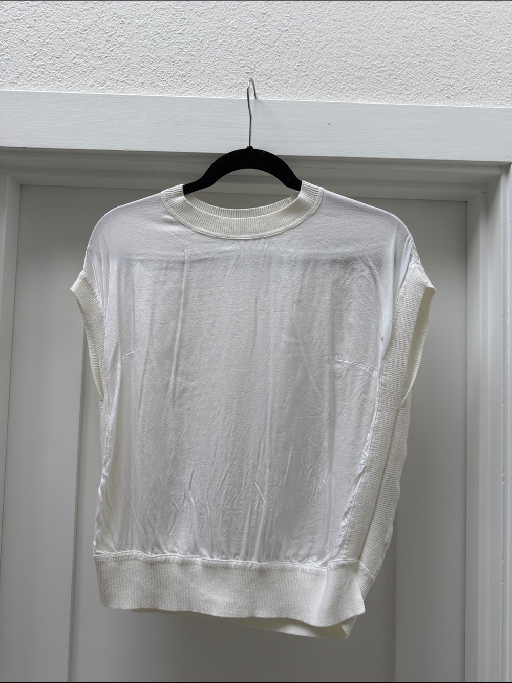 AllSaints Cream Short-Sleeve Knit Tank
